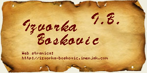 Izvorka Bošković vizit kartica